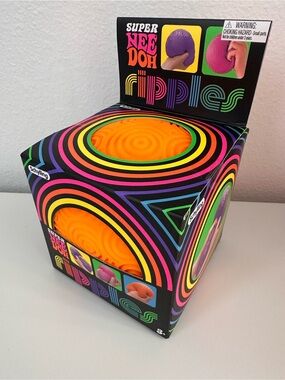 Super NeeDoh RIPPLES - Orange -Squishy Sensory Curvy, Swirly, Groovy Glob Fidget